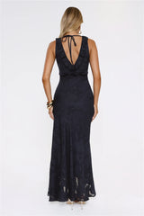 Shimmer Petal Maxi Dress Navy