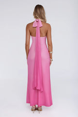 Chic Fix Halter Maxi Dress Pink