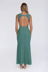 The New Standard Mesh Midi Dress Teal