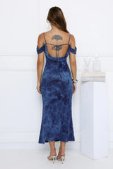 Mireille Off Shoulder Maxi Dress Blue