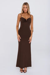Pretty With A Point Maxi Dress Chocolate