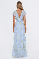 Romantic Bloom Maxi Dress Blue