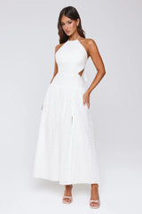 Soft Swoon Halter Maxi Dress Off White