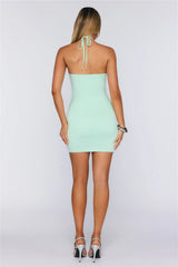 Glow On Girl Halter Mini Dress Mint