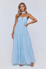Flowing Sea Maxi Dress Blue