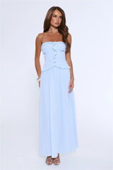 Hour Whispers Strapless Maxi Dress Blue