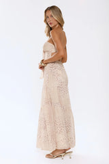 Cloud Leopard Strapless Maxi Dress Leopard