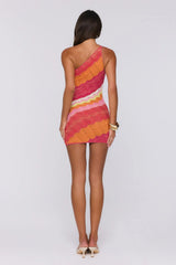 Style Of The Times Knit One Shoulder Mini Dress Multi