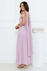 The Style Spotlight Off Shoulder Maxi Dress Lilac