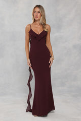 Pop Of Drama Maxi Dress Chocolate