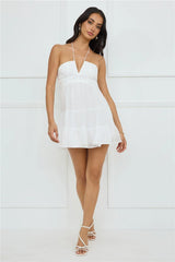 Styled For Sunsets Halter Mini Dress White