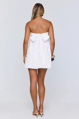 Summer Poise Embroidered Strapless Mini Dress White