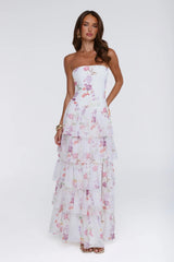Styled For Sunshine Strapless Maxi Dress White