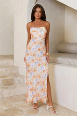 Exotic Hour Halter Maxi Dress Orange