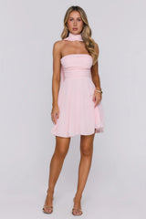 Hot Girl Holiday Strapless Mini Dress Pink