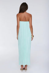 The Pretty Way Plisse Strapless Maxi Dress Aqua