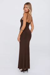 Pretty With A Point Maxi Dress Chocolate