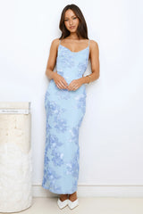 Iconic Instincts Mesh Maxi Dress Blue