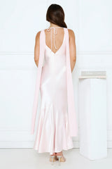 Celestial Evening Satin Maxi Dress Pink