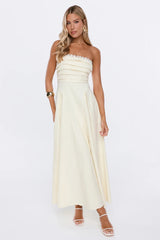 Lovely Affair Strapless Maxi Dress Yellow