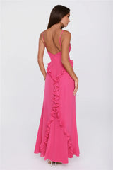 Balmy Nights Club Maxi Dress Hot Pink