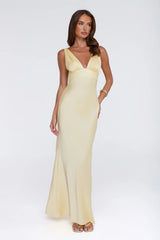 Polished Affair Satin Maxi Dress Butter