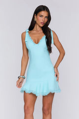 Style That Moves Mini Dress Aqua