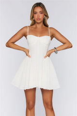 Salt And Sunlight Embroidered Mini Dress White