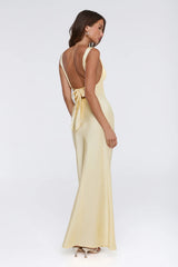 Polished Affair Satin Maxi Dress Butter
