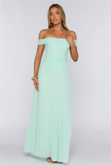 The Look Speaks Off Shoulder Maxi Dress Mint