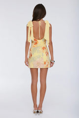 The Night Routine Embellished Mini Dress Yellow