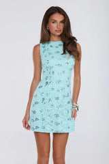 Good Mood Only Lace Mini Dress Aqua