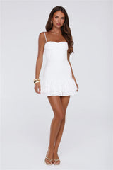 Love In Motion Lace Mini Dress White