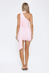Starlit Song One Shoulder Mini Dress Pink