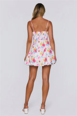 Kiss The Florals Mini Dress Pink