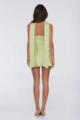 Diva Energy Satin Mini Dress Lime
