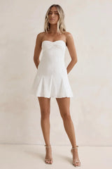 Daydream Diaries Strapless Mini Dress Off White