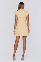 Good Outfit Day Tweed Mini Dress Yellow