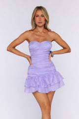 Nightfall Glow Strapless Mini Dress Lilac