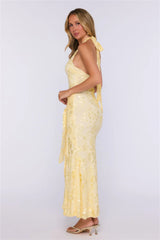 The Wish List Halter Maxi Dress Yellow