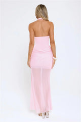 Luxe Legacy Halter Maxi Dress Pink
