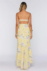 Morning Sun Floral Twist Maxi Dress Yellow