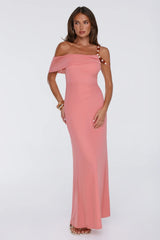 Yours In Summer Mesh Maxi Dress Peach