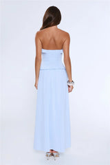 Hour Whispers Strapless Maxi Dress Blue