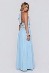 Summer Sparkle Halter Maxi Dress Blue