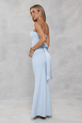 Platinum Party Strapless Maxi Dress Blue