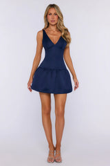Subtle Drama Mini Dress Navy