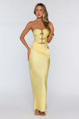 Proof of Style Strapless Maxi Dress Yellow