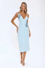 Soft As A Secret Midi Dress Blue