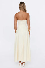 Lovely Affair Strapless Maxi Dress Yellow